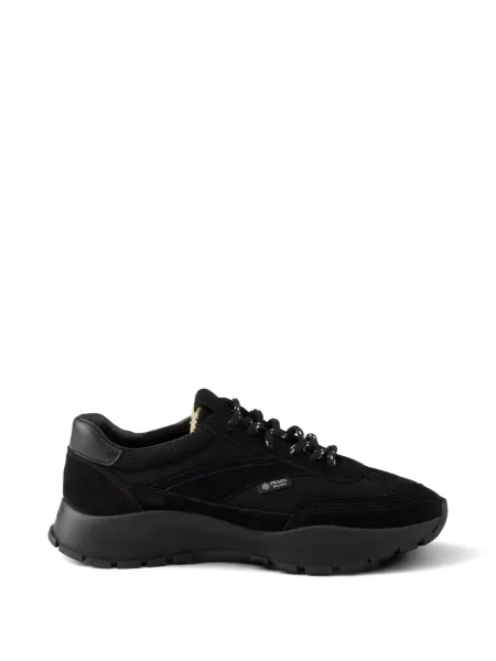 Sneakerși Prada din piele de căprioară negru
