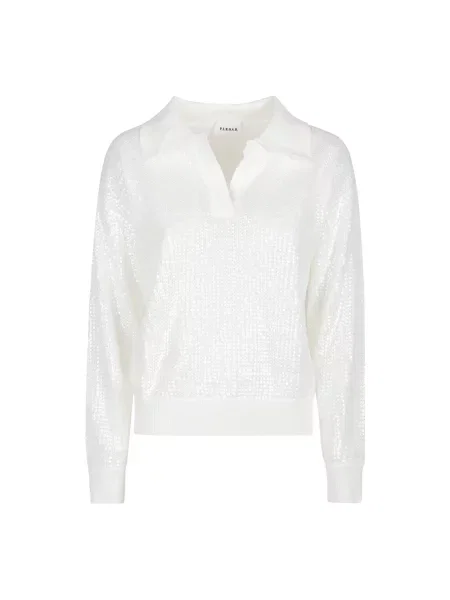 Sweter z golfem Parosh biały