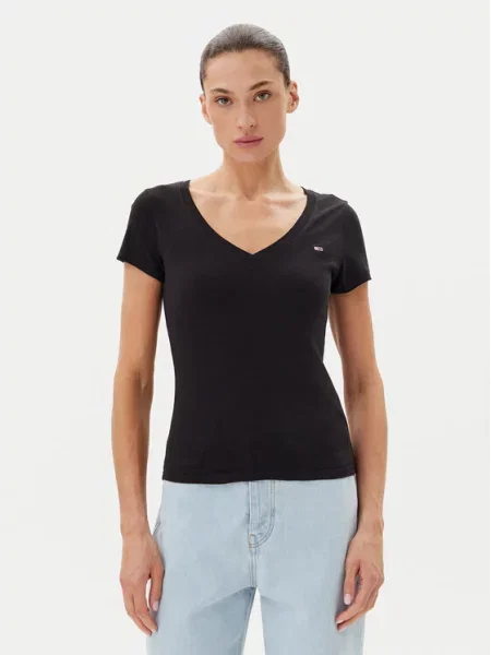 Tommy Jeans Majica črna bela