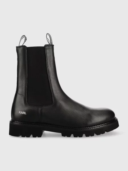 Karl Lagerfeld ghete chelsea de piele Troupe barbati negru