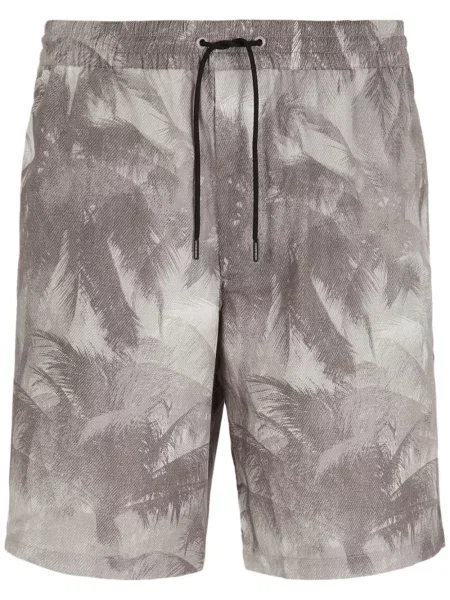Pantaloni scurți Emporio Armani cu imagine maro