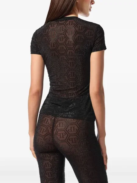 Tricou Philipp Plein din tul negru