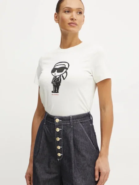 Karl Lagerfeld tricou din femei bej