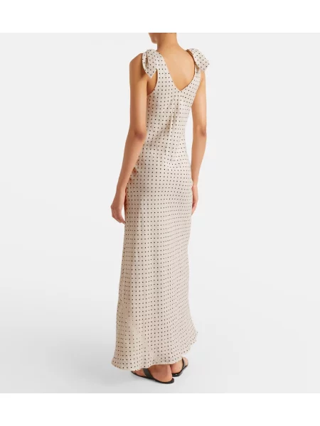 Rochie maxi Faithfull de in cu buline alb