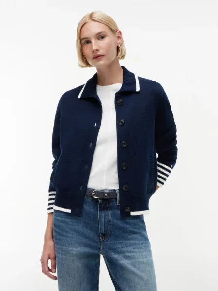 Kardigan rozpinany o kroju relaxed fit z czystej bawełny Tommy Hilfiger niebieski