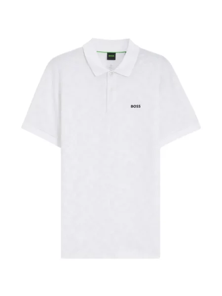 Tricou polo Boss cu imagine alb