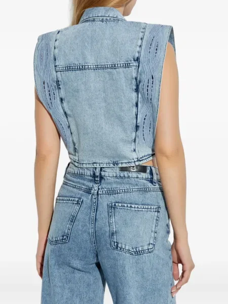 Geacă de blugi Iro cu broderie albastru