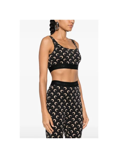 Top Marine Serre żakardowy na ramiączkach o krotszym kroju czarny