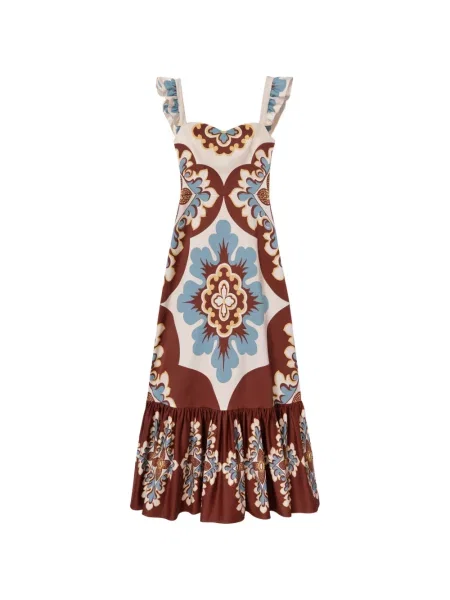 Rochie La Doublej fără toc stretch maro