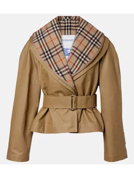 Geacă Burberry în carouri bej