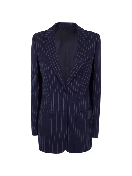 Geacă Tom Ford de lână cu dungi albastru