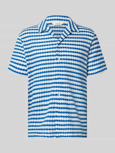 Koszulka polo o kroju relaxed fit z mieszanki bawełny model DYLAN' Selected Homme niebieska