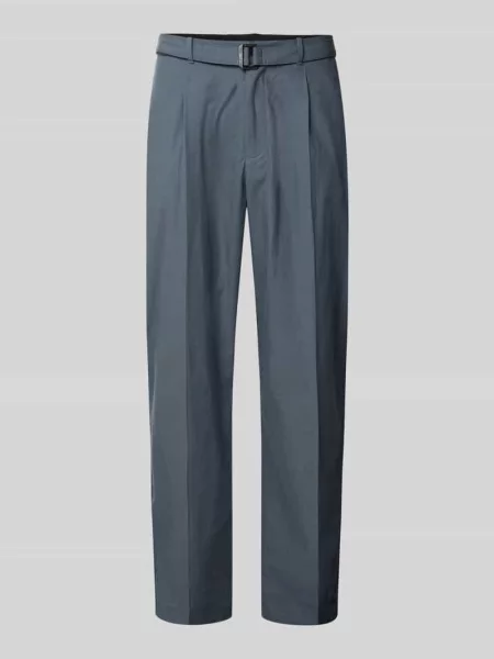 Spodnie garniturowe w kroju straight fit z mieszanka bawełny i lyocellu model TURBULENCE' Ck Calvin Klein szare