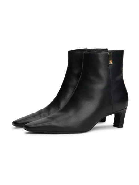Škornji Tommy Hilfiger Th Square Toe Kitten Bootie črna