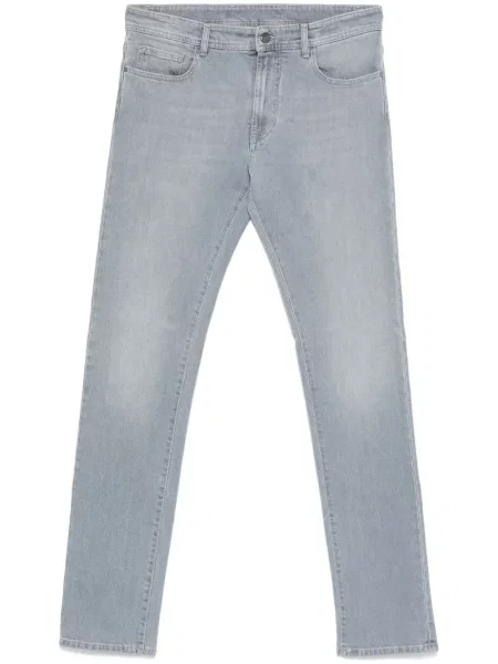 Straight fit džíny Canali šedé