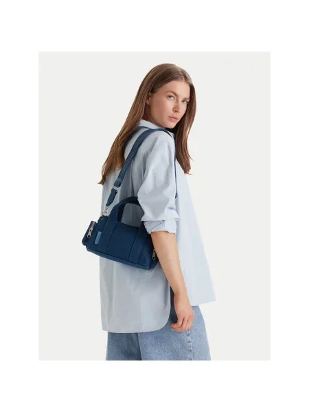 Calvin Klein Дамска чанта Webbing Strap Canvas Pocket Bag син
