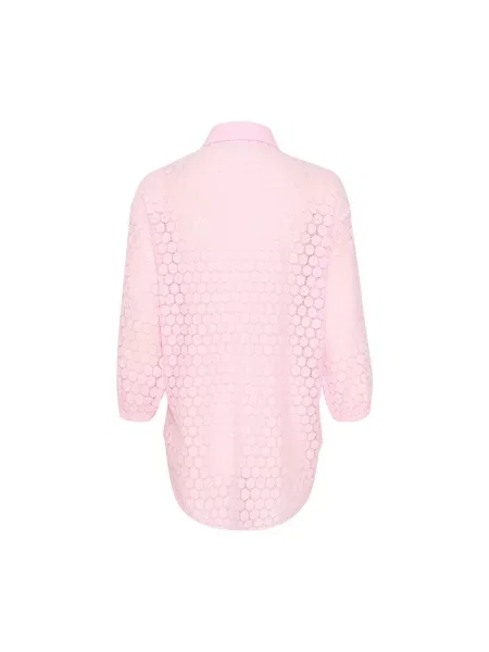 Koszula Kaffe z koronkowym rękawem koronkowa różowa