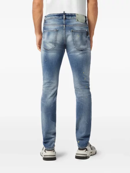 Blugi Philipp Plein zdrențuiți albastru