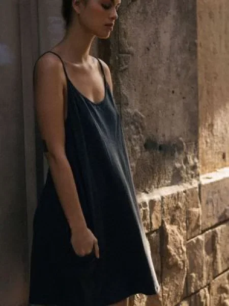 MUUV. rochie Sukienka #surfgirl mini oversize albastru