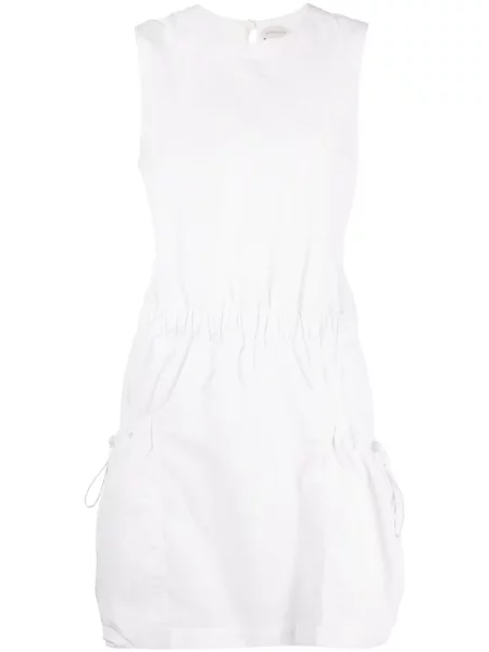 Rochie mini Moncler fără mâneci alb