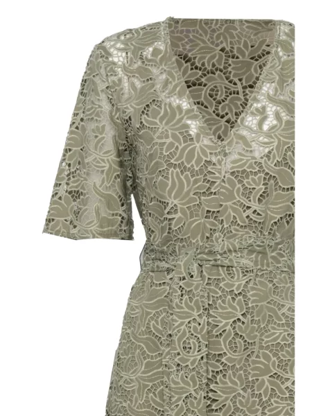 Cu centură rochie Pennyblack cu model floral din dantelă verde