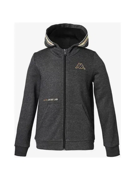 Bluza z kapturem Kappa Becka dla dziewczynki w kolorze szaro-żółtym 4 szara