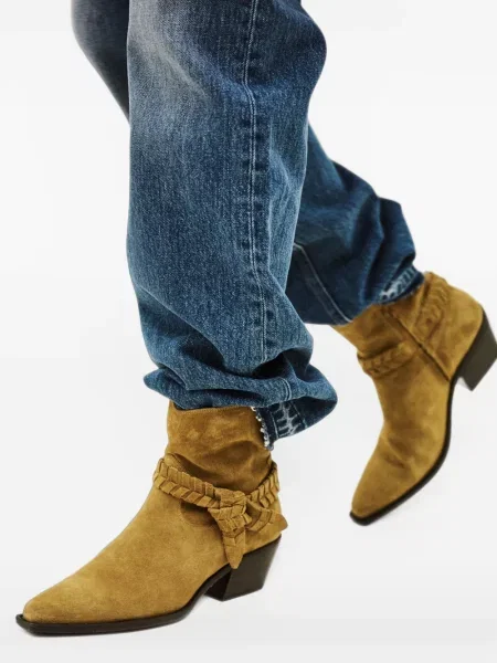 Botine Ba&sh din piele de căprioară maro
