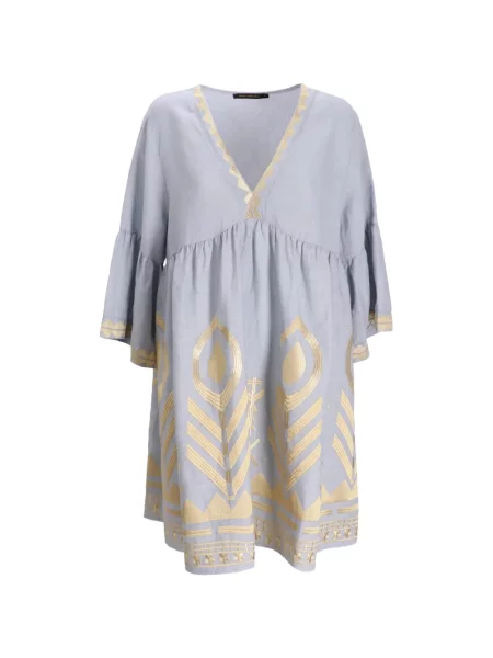 Rochie Greek Archaic Kori cu broderie albastru