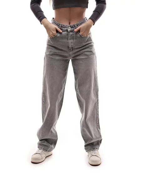 Прямі джинси REAL FOCUS бавовна/поліестер сірий