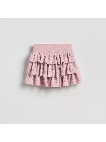Reserved Mini sukně s volánky pastelově růžová