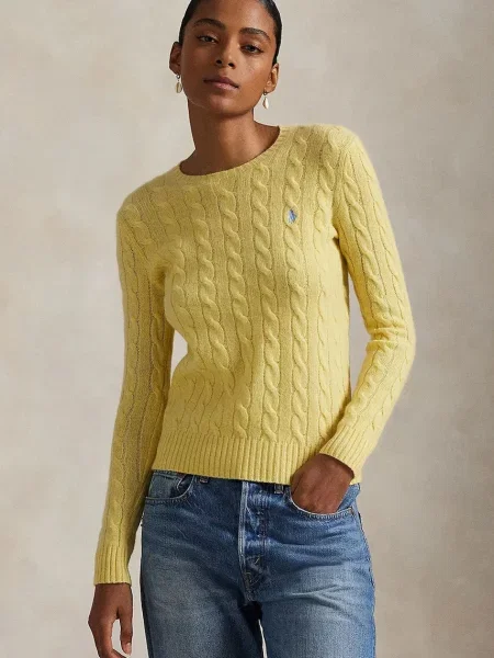 Polo Ralph Lauren sveter dámsky s prímesou kašmíru žltá