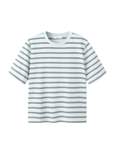 MANGO Tricou BELLA-H albastru deschis / negru alb