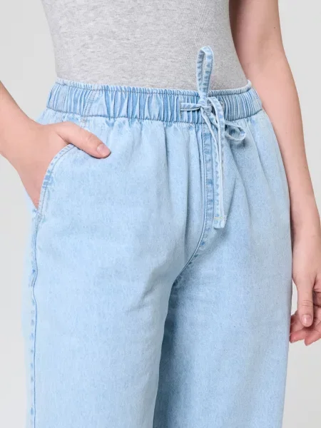 Джинси jogger wide-leg синій