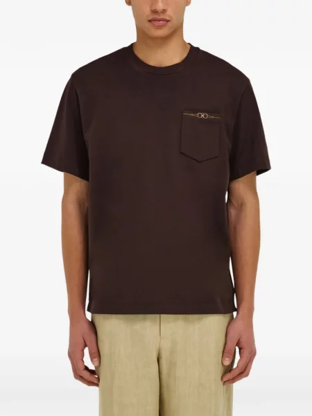 Tricou Ferragamo din jerseu maro