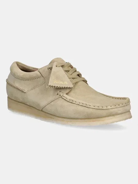 Clarks Originals pantofi de piele întoarsă Wallabee Boat bărbați bej