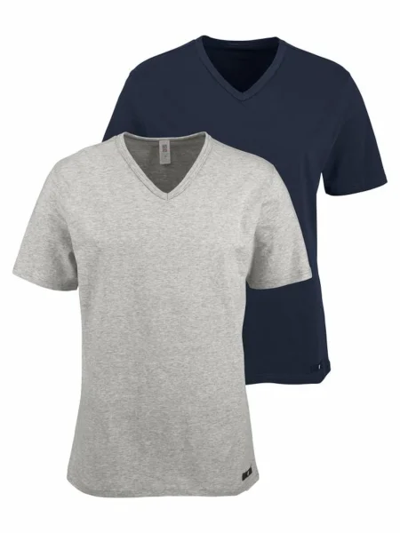 H.I.S Póló tengerészkék / melír szürke