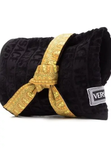 Szlafrok Versace z nadrukiem czarny