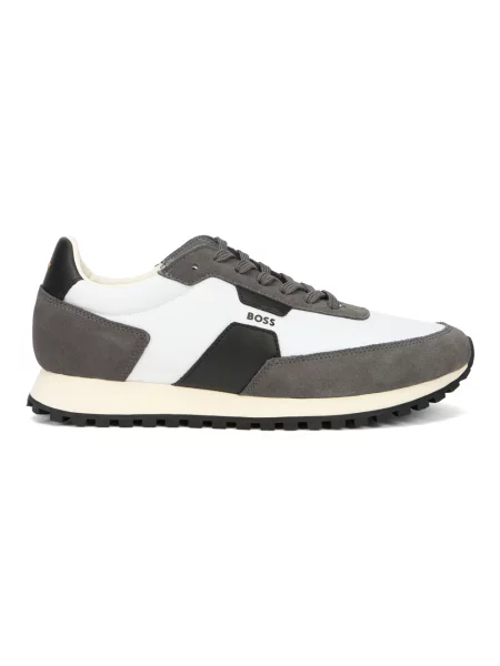 Sneakersy Boss skórzane szare