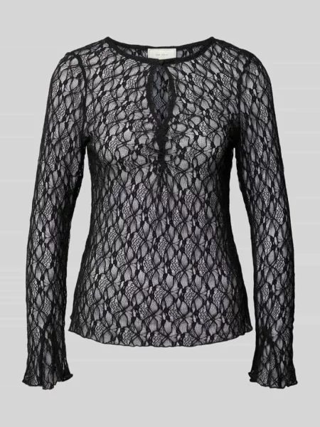 Bluzka z długim rękawem o półprzezroczystym designie model ‘Matria’ Neo Noir czarna