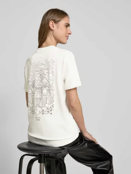 T-shirt z nadrukiem z napisem model ‘RELA COLWOMAN’ Selected Femme biała