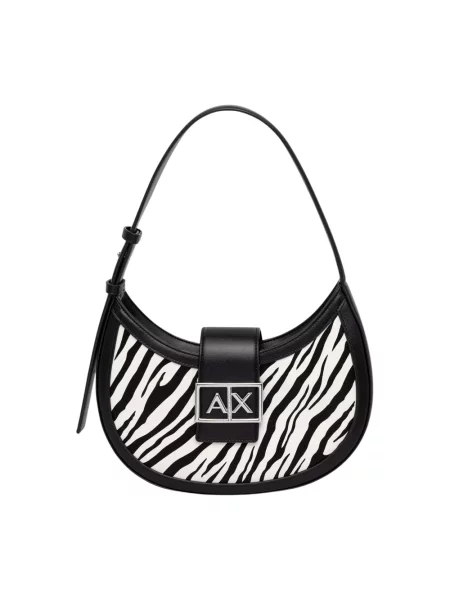Armani Exchange torebka hobo z imitacji skóry czarna