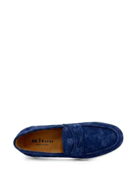 Pantofi loafer Kiton din piele de căprioară albastru