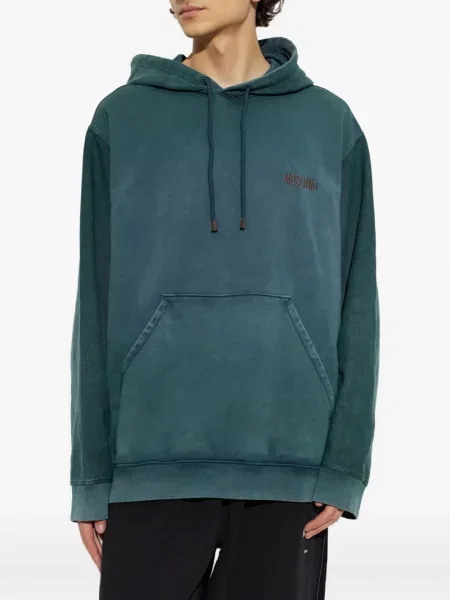 Hanorac cu glugă Moschino cu broderie cu cordon verde