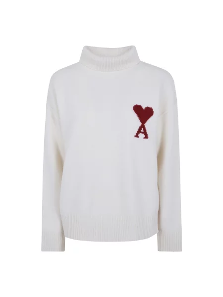 Sweter Ami Paris wełniany biały