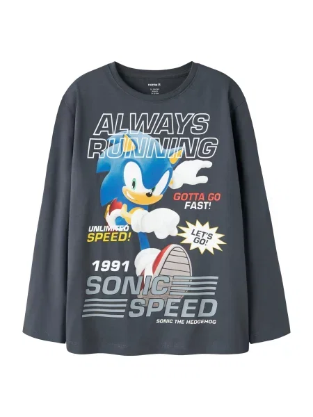 NAME IT Tričko NKMatti Sonic modrá / modrosivá biela