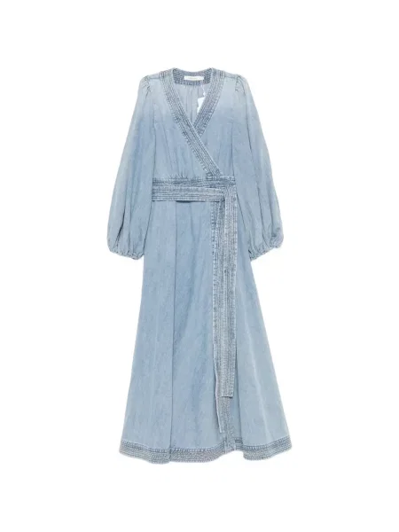 Cu centură rochie midi Zimmermann plic albastru