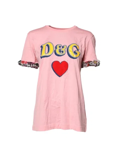 Koszulka Dolce And Gabbana z nadrukiem różowa