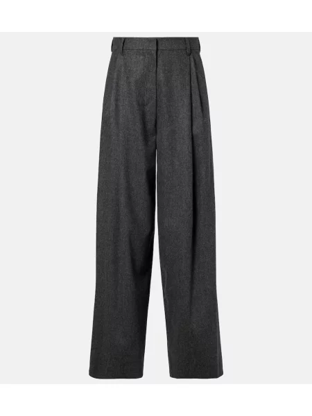 Pantaloni 's Max Mara cu talie înaltă de lână gri