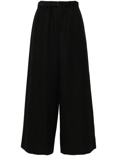 Pantaloni Sacai cu dungi negru