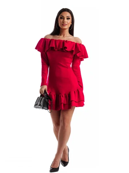 Rochie La Diva cu volane roz